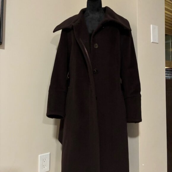 Jones New York Chocolate Wool Coat- size 8 - Picture 4 of 4